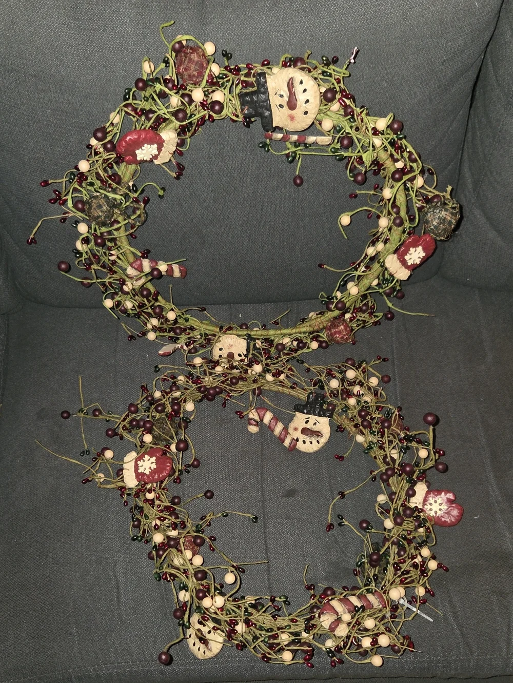 Rustic Red & Cream Winter Berry Wreath Garland Set